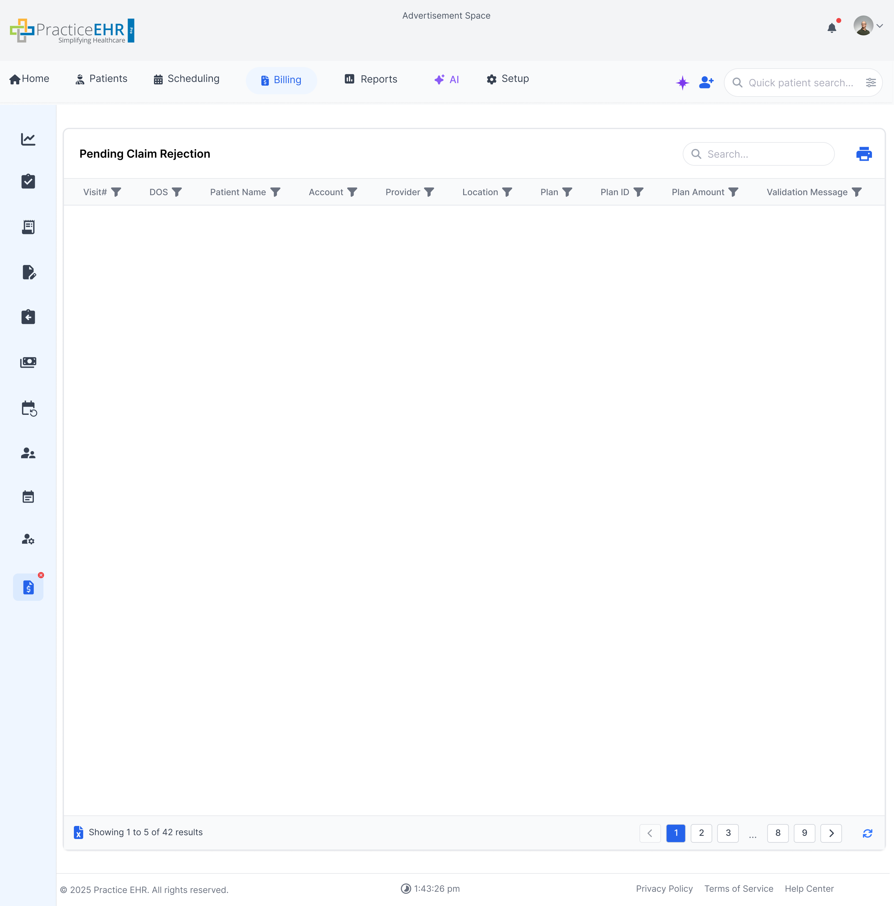 Pending Claim Rejection Screenshot